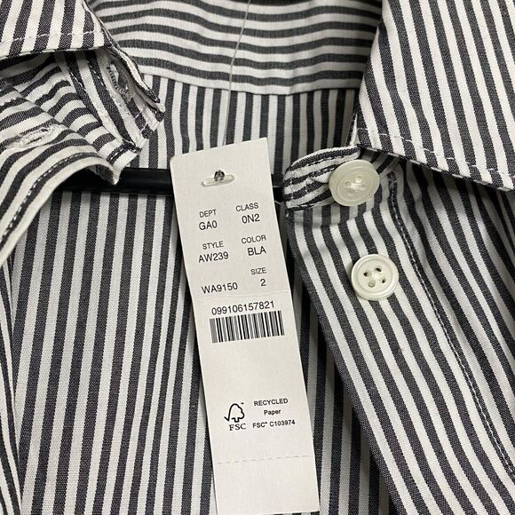 J Crew Button Up Shirt Womens 2 Striped Slim Fit Stretch Cotton Poplin AW239 NWT - Picture 11 of 13